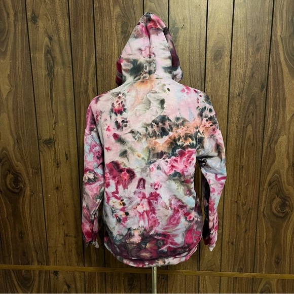 Ooakshell Womens Multicolor Tie Dye Pullover Hoodie Drawstring Sweatshirt Sz M - Picture 3 of 6